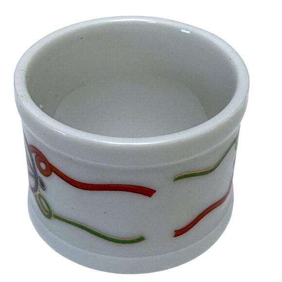 Vintage Vera Neumann Napkin Rings Set of 4 Elegant Scroll White Ceramic - Picture 7 of 9